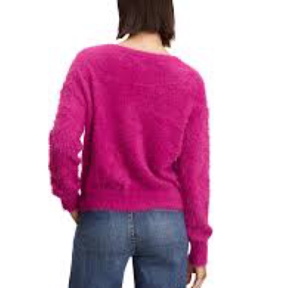 🥳B-DAY SALE❤️VELVET BY GRAHAM & SPENCER Magenta Kelsey Sweater - Picture 2 of 9